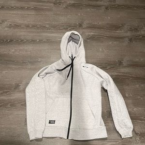 Grey Oakley Fleece Zip-Up Sweatshirt Size Medium